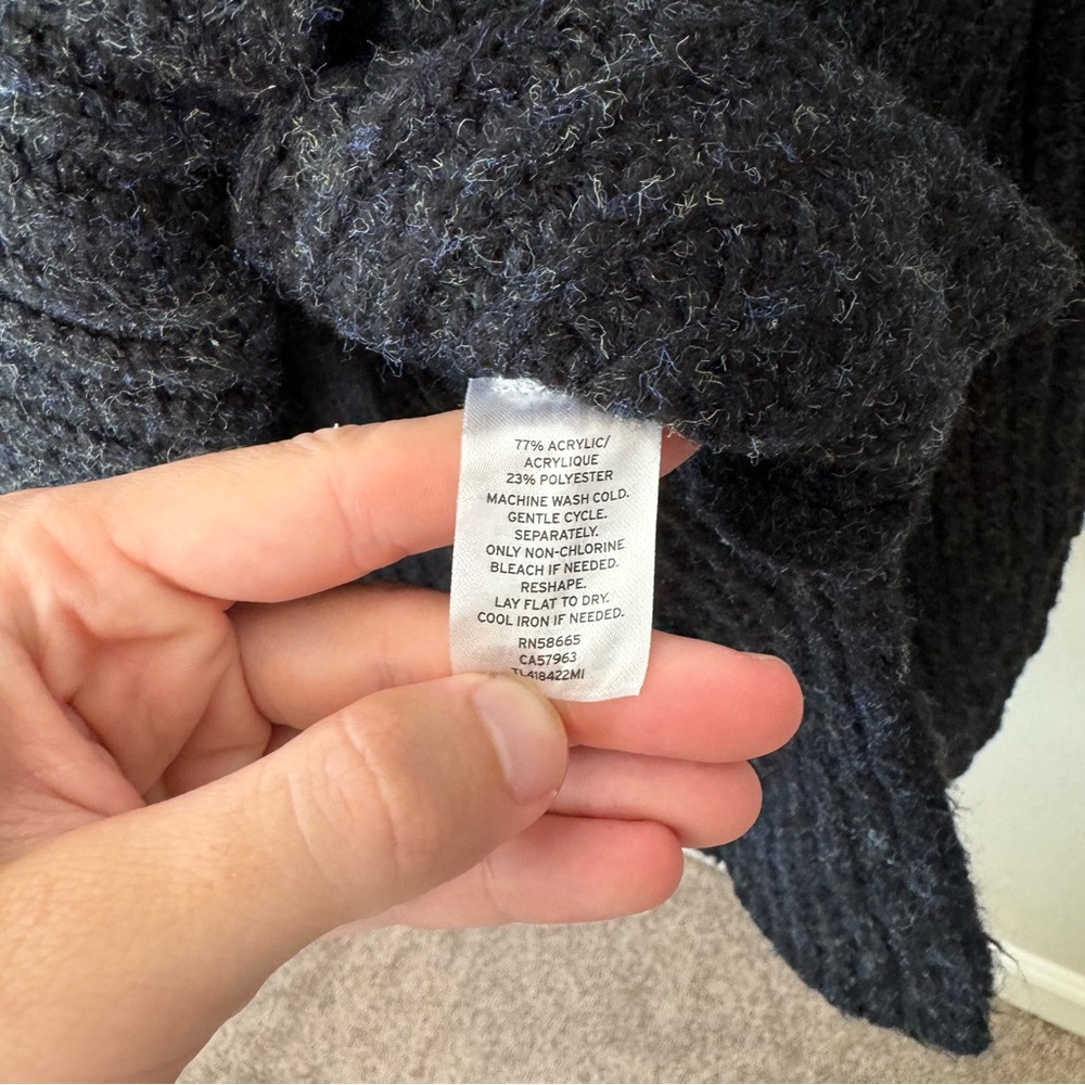 Leith Mock Neck Gray Chunky Knit Heavy Weight Pullover Sweater Long Sleeve - Picture 8 of 10